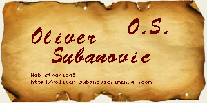Oliver Subanović vizit kartica
